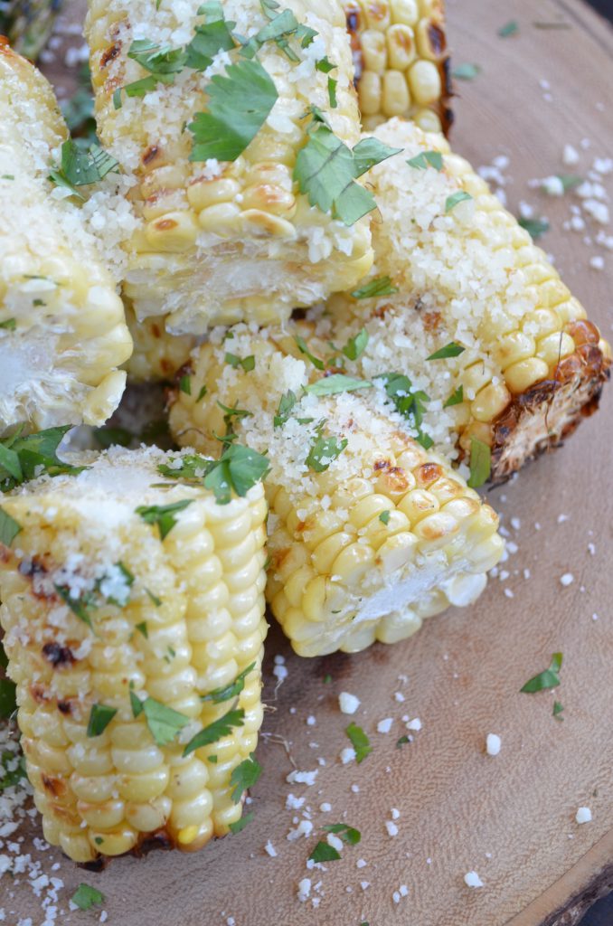 Grilled Corn with Parmesan and Fresh Herbs