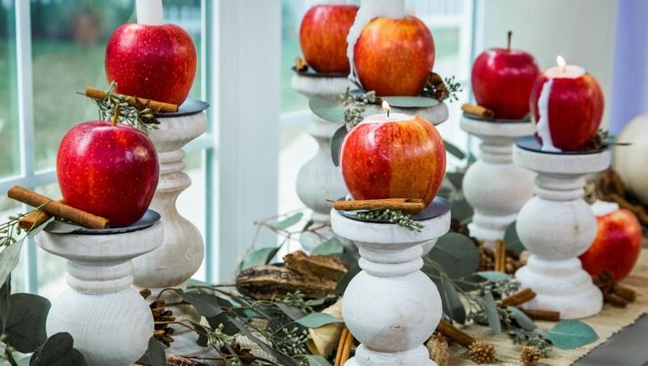 apple candle holder