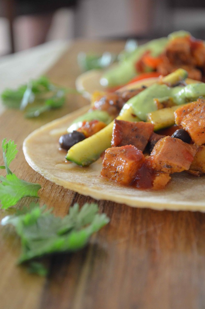 Sweet potato and black bean tacos